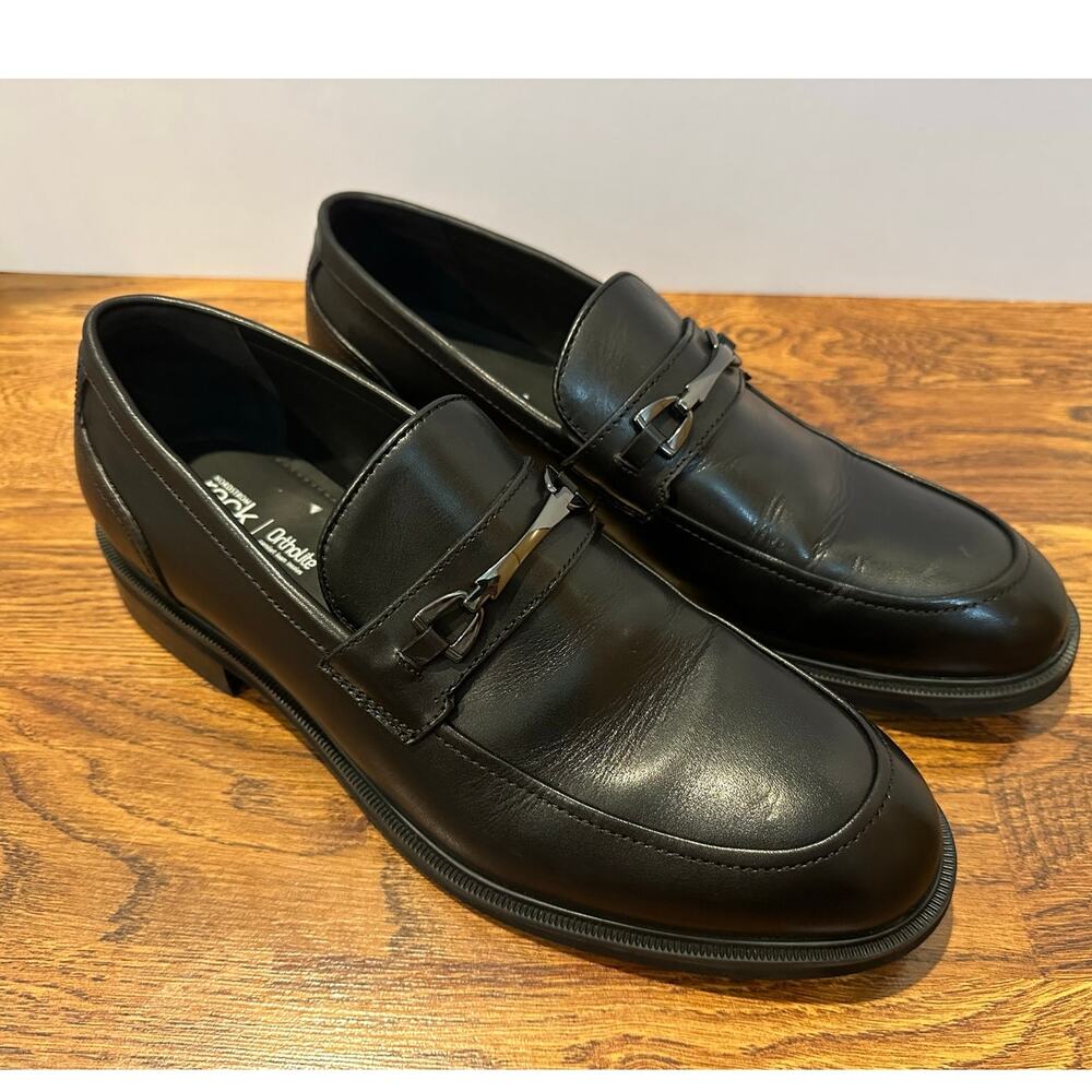 Nordstrom Men’s Ortholite Leather Loafers Black Sz 11 Classic Dress Slip On
